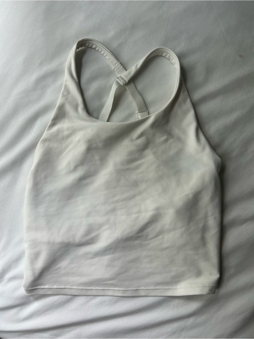 Old Navy White Racerback Cropped Tank